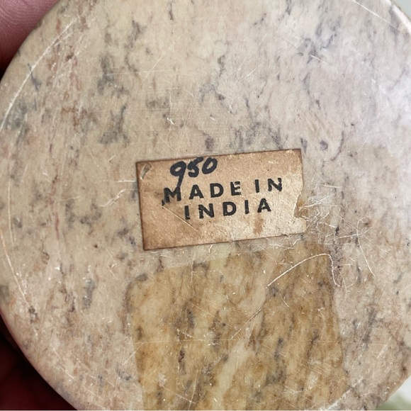 Vintage Floral Inlaid Designer India Soap Stone Mother Of Pearl Trinket Box 3x3 - Picture 2 of 9